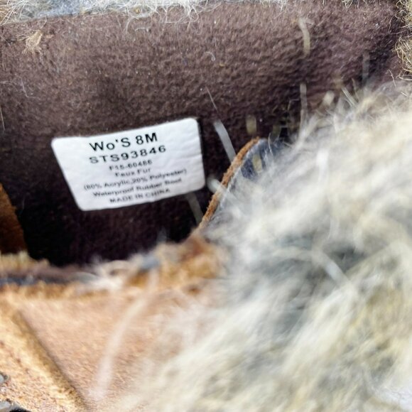 Sperry Topsider Duck Boots Womens Size 8 Brown Faux Fur Ankle Booties - Picture 4 of 7